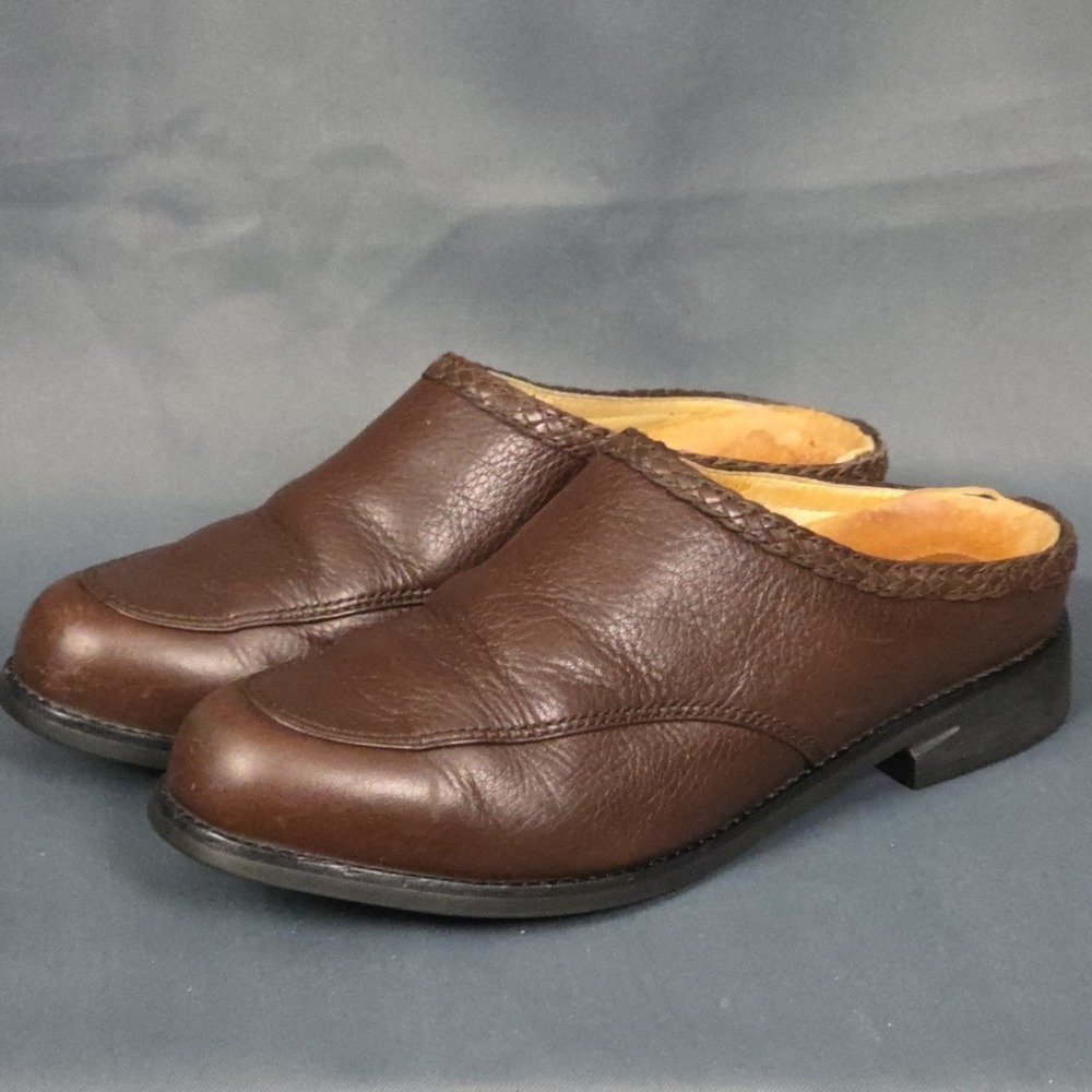 Ariat Dark Brown Pebbled Leather Clogs Mules Flats 94325 Size 6.5 B